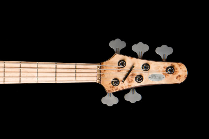Shiono, custom handmade electric bass | Shank Instruments Milan shiono-electric-bass-poplar-burl