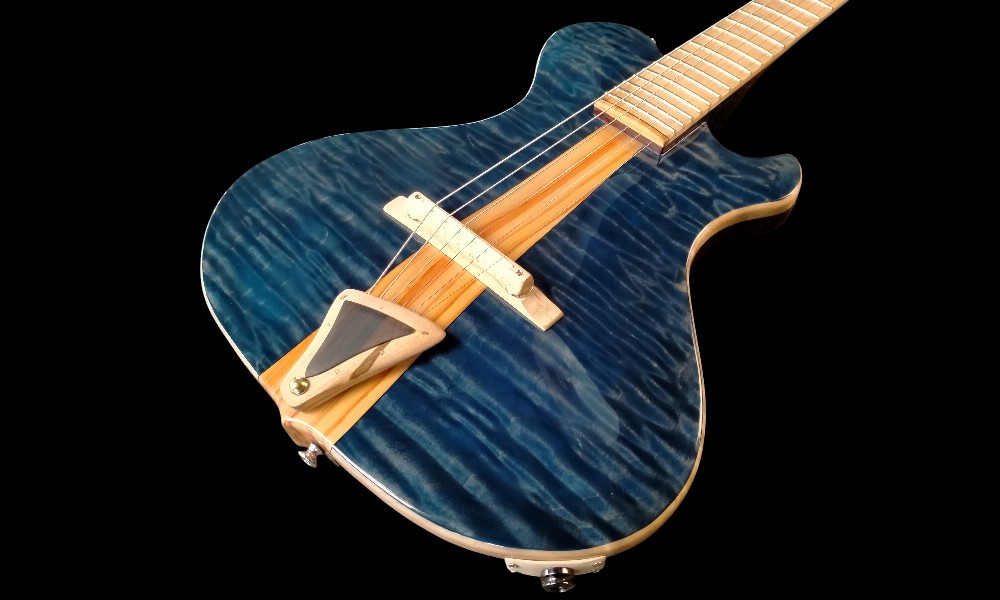 shank-instruments-milano-liuteria-chitarra-acero-quilted-custom-emanuele-d'alò-vendita-blu
